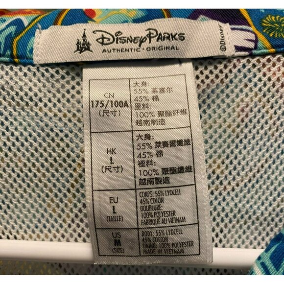 Disney Parks Disneyland Attraction Badges Mens Button-Up Shirt Medium Multicolor - Picture 3 of 7